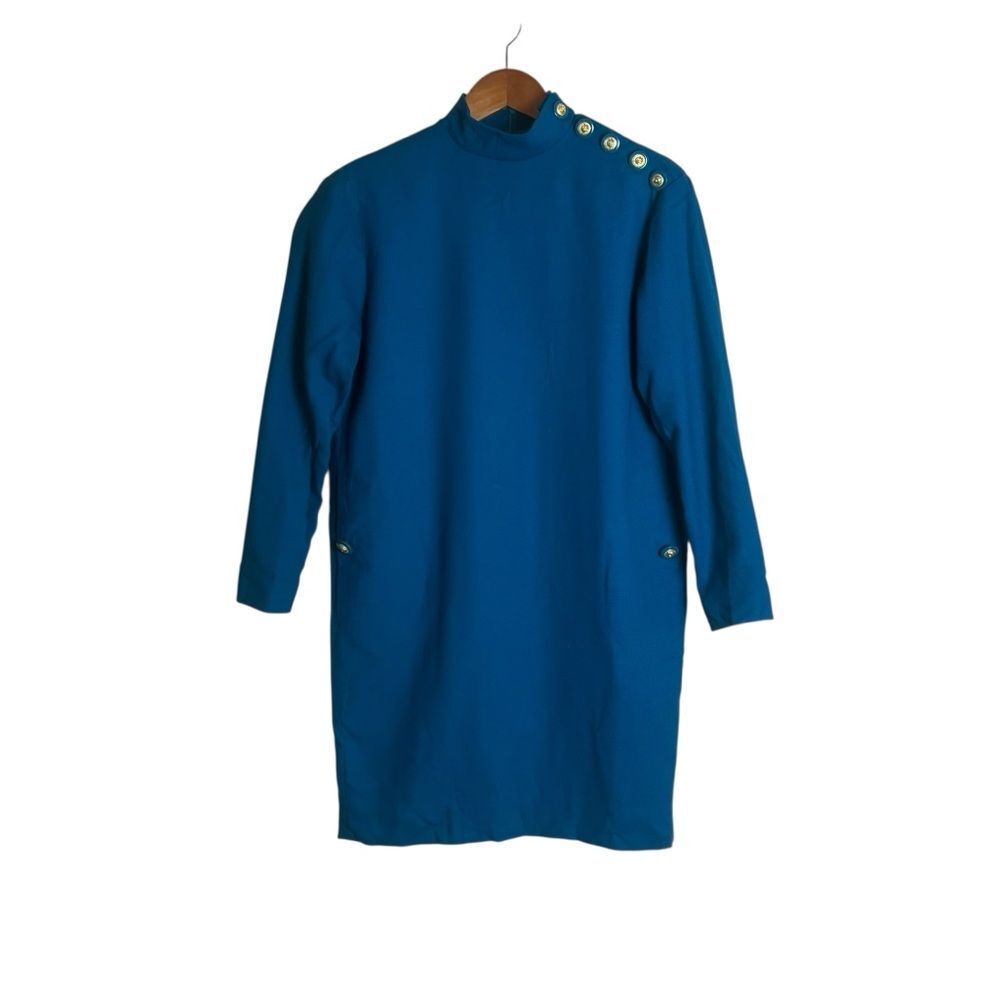 NEW! Evan Picone vintage blue‎ 100% wool dress